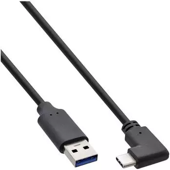 InLine USB-C auf USB-A Kabel, gewinkelt, USB 3.2 Gen.2, 10Gb/s, 3A, 1,5m (35714W)