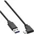 InLine USB-C auf USB-A Kabel, gewinkelt, USB 3.2 Gen.2, 10Gb/s, 3A, 1,5m (35714W)