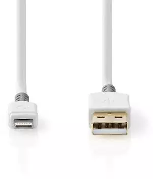 Nedis Lightning auf USB-A Daten- und Ladekabel, wei&szlig;, 1m (CCBW39300WT10)