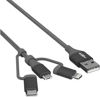 Ansmann USB 3-in-1 Daten- und Ladekabel Micro/Type-C/Lightning 120cm (1700-0136)