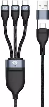 Conceptronic ETTA06B15C 3-in-1 USB-C-Kabel USB 2.0, 100W, 1,5m (ETTA06B15C)