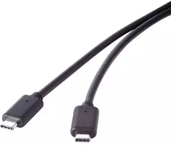 Renkforce USB-Kabel USB 3.2 Gen2x2 USB-C auf USB-C, 1m, schwarz (RF-4381071)