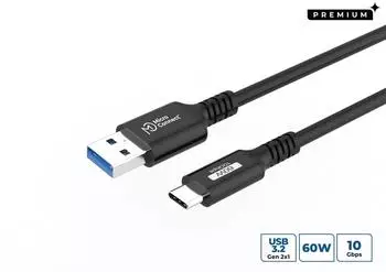 MicroConnect Premium USB-C auf USB-A Kabel USB 3.2 Gen 2 10Gbps 60W 3m (USB3.2AC3)