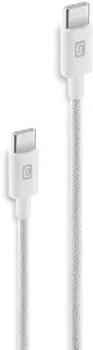 Cellular Line Geflochtenes USB-C auf USB-C Kabel 60W 60cm weiß (USBDATABRCTOC06W)