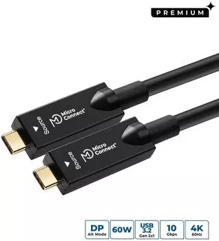 MicroConnect Premium USB-C auf USB-C Kabel 7,5m 100W 20Gbps 4K60Hz HAOC (USB3.2CC7OP)