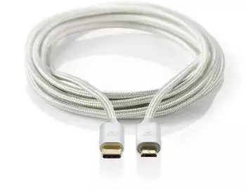 Nedis USB 2.0-Kabel Typ-C auf Micro-B, Aluminium, 3m (CCTB60650AL30)