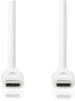Nedis USB-C auf USB-C Kabel USB 3.2 Gen 2, 100W, 1m, weiß (CCGW64750WT10)