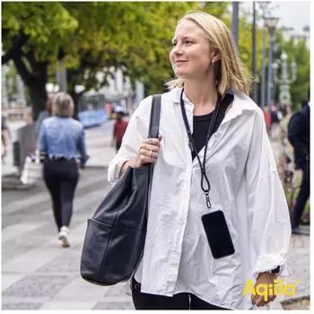 Aqiila Lanyard mit integriertem Ladekabel USB-C auf USB-C, schwarz (AQLYCBPBICC1BK046)
