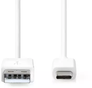 Nedis USB-Kabel USB-A auf USB-C, 2.0, 60W, 2m (CCGB60600WT20)
