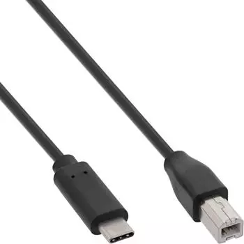 InLine USB 2.0 Kabel USB-C auf USB-B, schwarz, 3m (35763)
