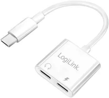 LogiLink USB-C Audio Adapter 2x USB-C, PD 60W, wei&szlig; (UA0433)