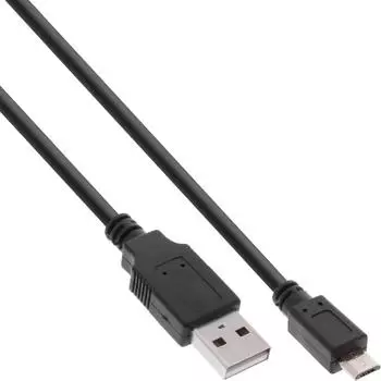 InLine Micro-USB 2.0 Schnellladekabel USB-A/Micro-B, schwarz, 1,5m (31715Q)