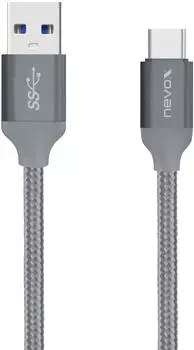 Nevox USB-A auf USB-C Kabel USB 3.2 Gen 1, 1m, Nylon geflochten (1457)