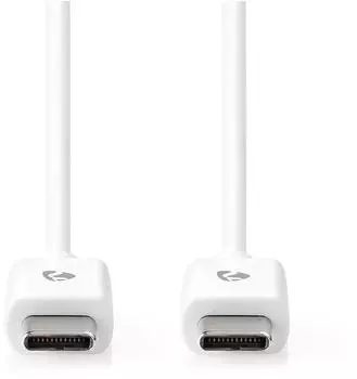 Nedis USB-C auf USB-C Kabel 60W, 480Mbit/s, 3m, weiß (550796317)