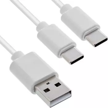 InLine 2-in-1 Y-Ladekabel USB-A auf 2x USB-C, 25W, wei&szlig;, 2m (35122W)