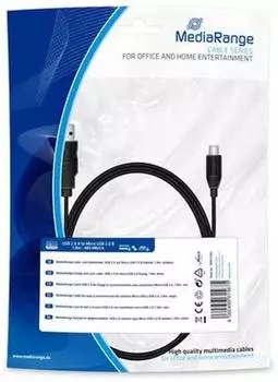 MediaRange Lade- & Datenkabel USB 2.0 auf Micro USB 2.0 B 1,8m schwarz (MRCS184)