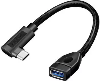 LogiLink USB 3.2 Gen2 Kabeladapter Typ-C 90&deg; auf Typ-A OTG 20cm (CU0100)