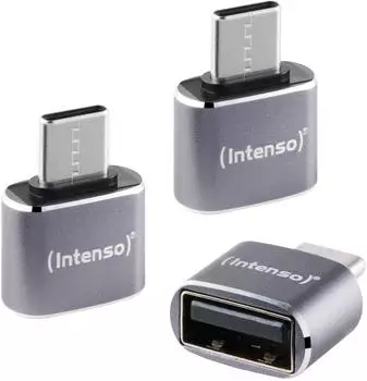 Intenso USB-Adapter A480C USB-A auf USB-C, Aluminium, 3er-Pack (7600113)