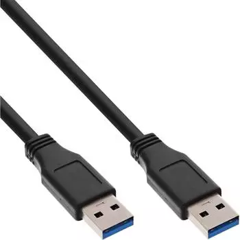 InLine USB 3.2 Gen.1 Kabel Typ-A auf Typ-A, schwarz, 0,3m (35203)