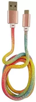 LC Power USB-A auf Micro-USB Kabel Rainbow Glitter 1m (LC-C-USB-MICRO-1M-3)