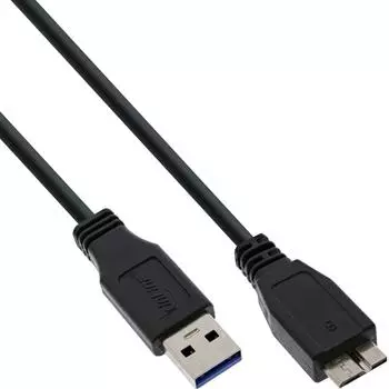 InLine USB 3.0 Kabel Typ-A auf Micro-B, schwarz, 1m (35410)