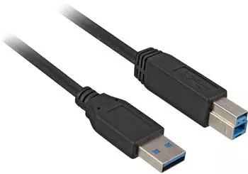 Sharkoon USB 3.2 Gen 1 Kabel USB-A auf USB-B, 2m, schwarz (3223446000)
