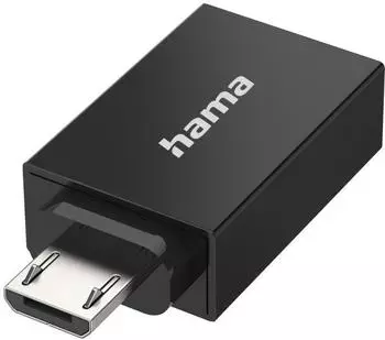 Hama USB-OTG-Adapter Micro-USB-Stecker auf USB-Buchse, USB 2.0, 480Mbit/s (00300084)