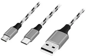 LogiLink 2-in-1 USB 2.0 Kabel USB-C / Micro-USB, 1,2m (CU0202)