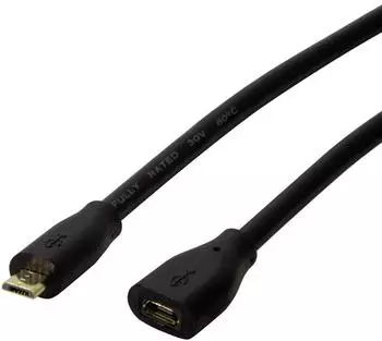 LogiLink USB 2.0 Verl&auml;ngerungskabel Micro-B Stecker auf Micro-B Buchse 0,5m (CU0120)
