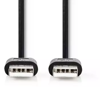 Nedis USB 2.0 Kabel USB-A Stecker auf USB-A Stecker 2m schwarz (CCGL60001BK20)