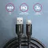 Axagon BUCM-AM15AB USB-C auf USB-A Kabel, 1,5m, USB 2.0, 3A, geflochten, schwarz (BUCM-AM15AB)