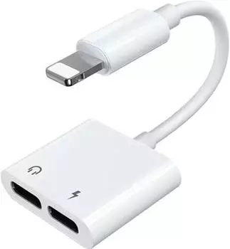 Joyroom S-Y104 Kopfh&ouml;rer Lightning / 2x Lightning Adapter, wei&szlig; (S-Y104)