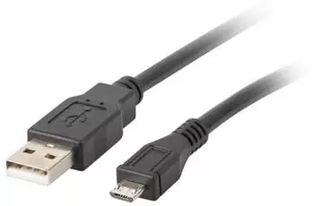 Lanberg USB-A auf Micro-USB Kabel, schwarz, 1,8m (CA-USBM-10CC-0018-BK)