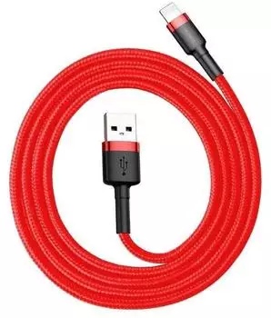Baseus Cafule USB-auf-Lightning-Kabel 2,4A 1m schwarz/rot (CALKLF-B09)