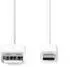 Nedis USB-Kabel USB-A zu USB-C, USB 2.0, 60W, 480Mbps, 1m, weiß (CCGB60600WT10)