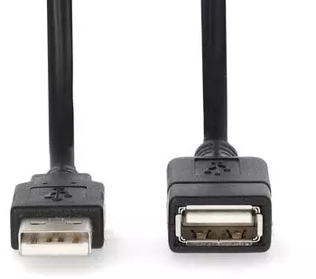 Nedis USB 2.0-Verl&auml;ngerungskabel USB-A Stecker/Buchse 480Mbps 2m schwarz (CCGL60010BK20)