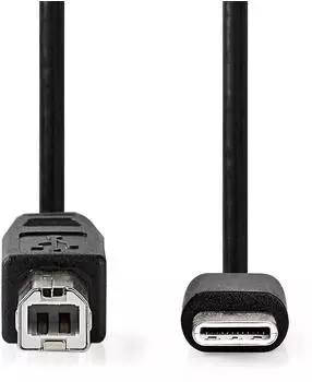 Nedis CCGL60650BK10 USB-Kabel USB-C auf USB-B 2.0, 480Mbps, 1m, schwarz (CCGL60650BK10)