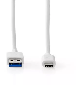 Nedis USB-Kabel USB 3.2 Gen 2 USB-A auf USB-C 60W 1,00m wei&szlig; (CCGW61650WT10)