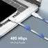LogiLink USB 2.0 Typ-C Kabel, beidseitig, Nylon, 60W, rosa, 1m (CU0344)