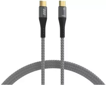 EFB-Elektronik USB-C auf USB-C 2.0 Kabel 2m 100W PD 3.0, Textilmantel, grau (USB-CC-00003)