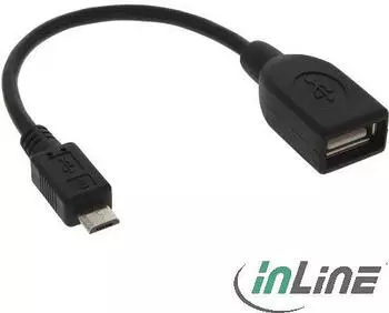 InLine Micro-USB OTG Adapterkabel, Micro-B Stecker auf USB-A Buchse, 0,15m (31606)