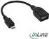 InLine Micro-USB OTG Adapterkabel, Micro-B Stecker auf USB-A Buchse, 0,15m (31606)