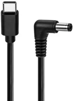 Goobay USB-C auf DC 5,5/2,5mm Kabel, gewinkelt, schwarz, 1m (78969)