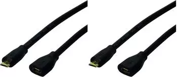 LogiLink CU0125 USB 2.0 Micro-B Verl&auml;ngerungskabel, 5m, schwarz (CU0125)