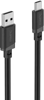 Hama USB-A auf USB-C Lade- und Datenkabel, schwarz, 2m (00201812)