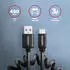 Axagon Twister-Kabel USB-C auf USB-A 2.0, 0,6m, schwarz (BUCM-AM10TB)