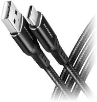 AXAGON USB-C&reg; Kabel USB 2.0 USB-A Stecker, USB-C&reg; Stecker 2m Schwarz BUCM-AM20AB