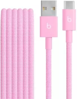 Beats By Dre USB-A auf USB-C Kabel, gewebt, neon-rosa, 1.5m