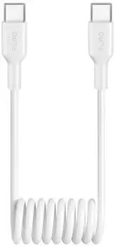 Puro USB-C Spiralkabel 25W 1m wei&szlig; (PUCCC25WSPWHI)