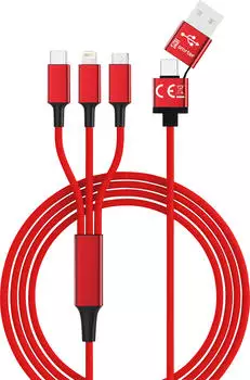 smrter Hydra Ultra 5-in-1 Nylon-Ladekabel 120cm, rot (SMRTER_HYDRA_ULT_RD)